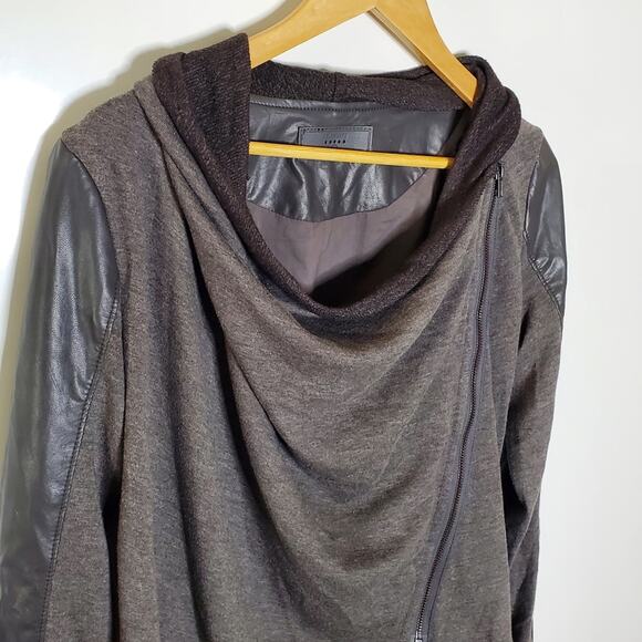 Blank NYC private practice drape front faux leather moto jacket - Picture 6 of 10